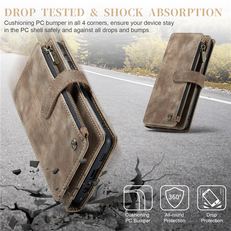 Caseme CASEME Galaxy A24 4G Plånboksfodral C30 Zipper - Brun