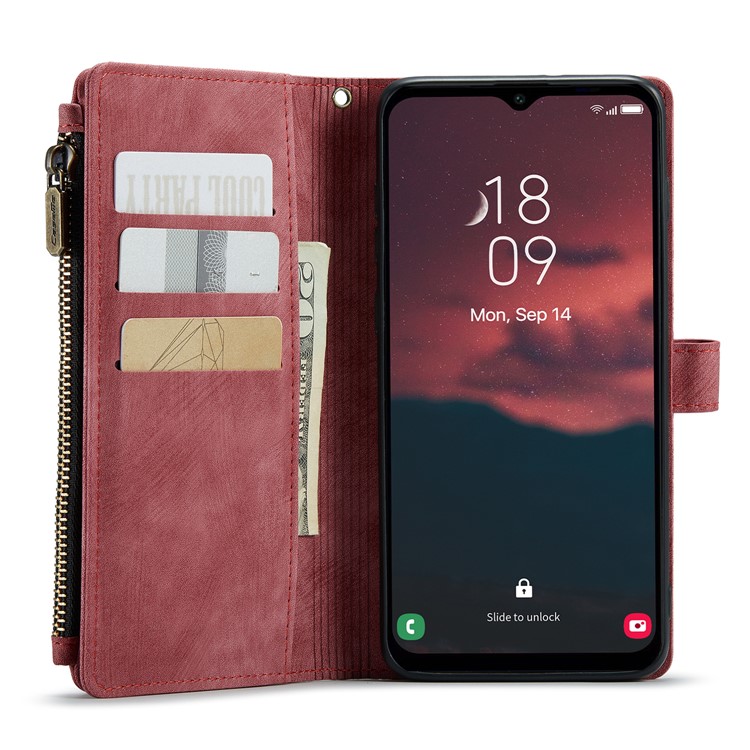 Caseme CASEME Galaxy A24 4G Plånboksfodral C30 Zipper - Röd