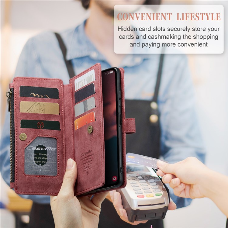 Caseme CASEME Galaxy A24 4G Plånboksfodral C30 Zipper - Röd