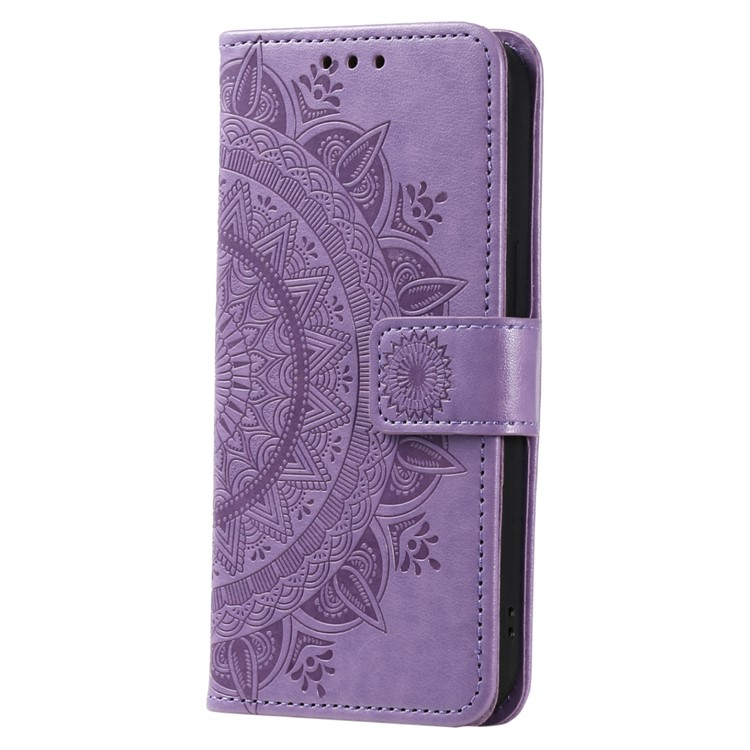 OEM Galaxy A24 4G Plånboksfodral Imprinted Mandala Flower - Lila