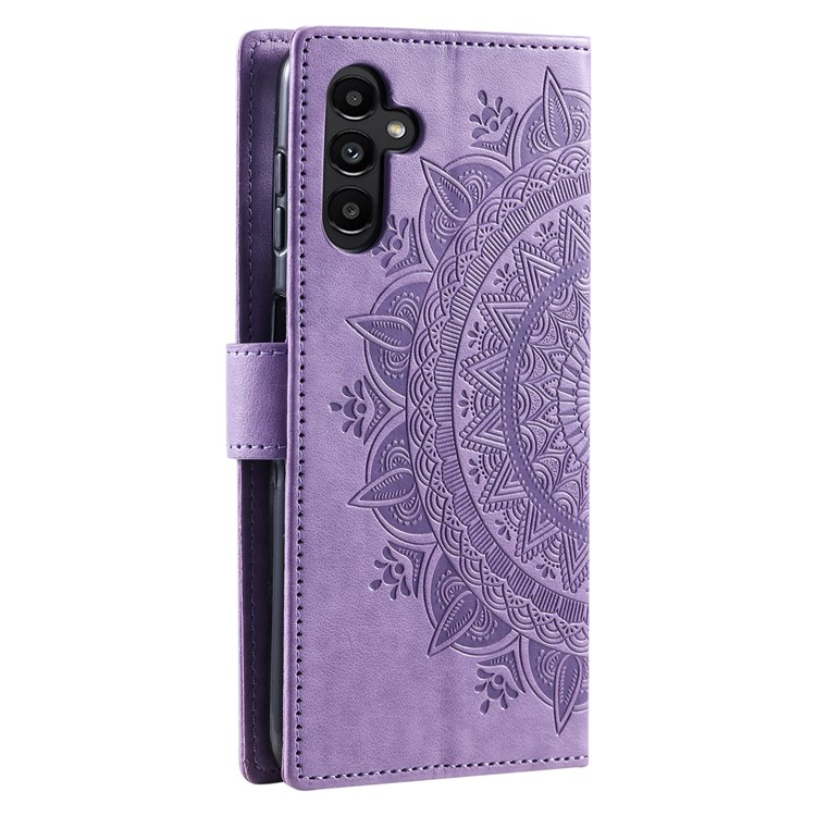 OEM Galaxy A24 4G Plånboksfodral Imprinted Mandala Flower - Lila