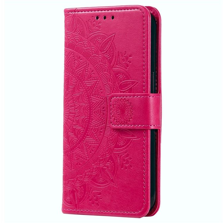 OEM Galaxy A24 4G Plånboksfodral Imprinted Mandala Flower - Magenta