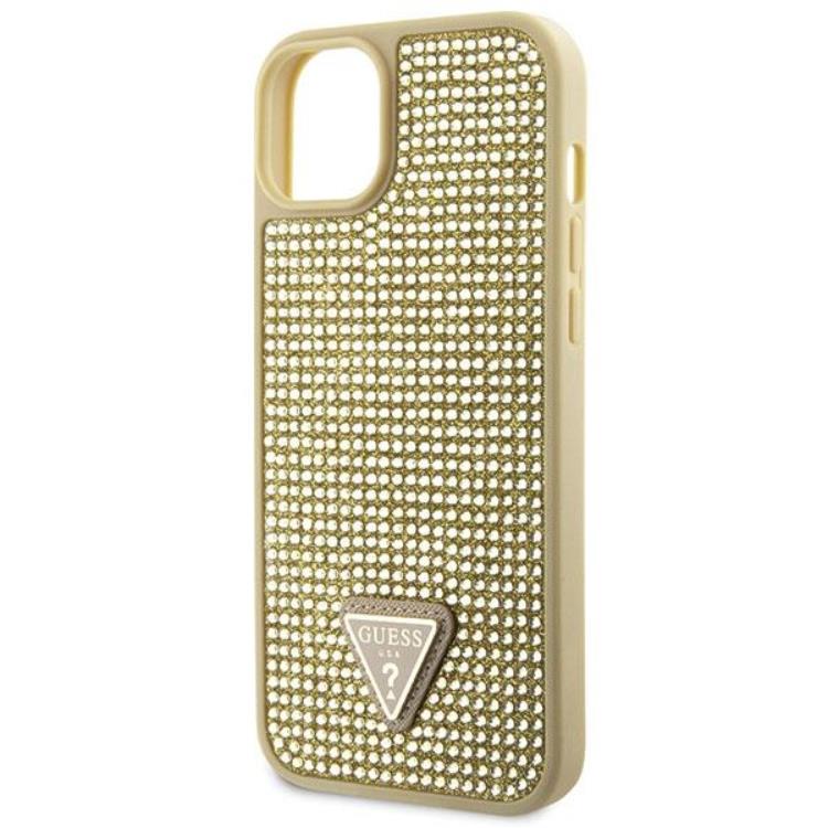 Guess Guess Mobilskal till iPhone 14 Rhinestone Triangle - Guld
