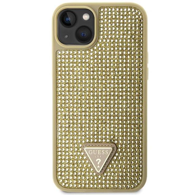 Guess Guess Mobilskal till iPhone 14 Plus Rhinestone Triangle - Guld