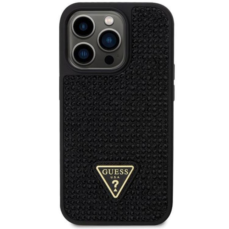Guess Guess Mobilskal till iPhone 14 Pro Max Rhinestone Triangle - Svart