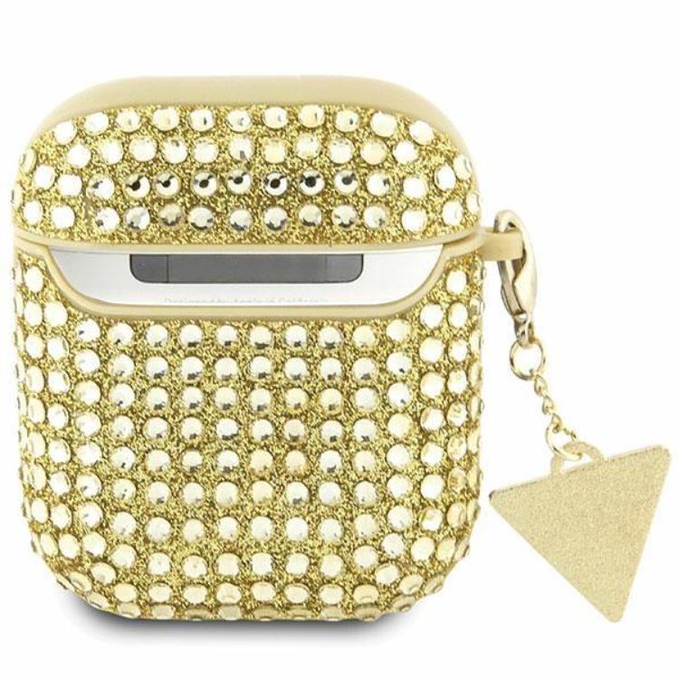 Guess Guess AirPods 1/2 Skal Rhinestone Triangle Charm - Guld