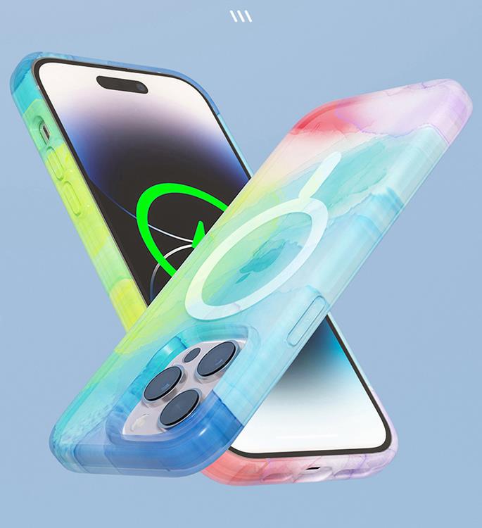 Boom of Sweden BOOM Mobilskal till iPhone 14 Pro Max Magsafe Vattenfärg - Lila