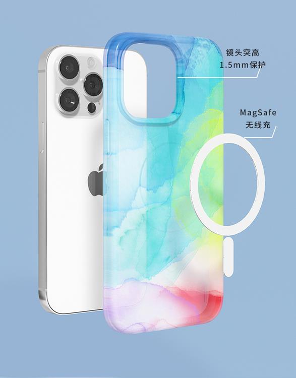 Boom of Sweden BOOM Mobilskal till iPhone 14 Pro Max Magsafe Vattenfärg - Lila