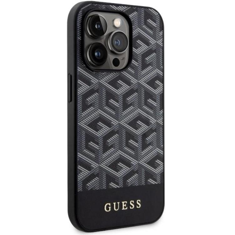 Guess Guess Mobilskal till iPhone 14 Pro Max MagSafe GCube Stripes - Svart