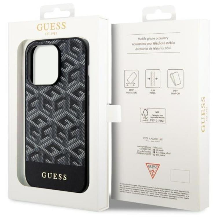 Guess Guess Mobilskal till iPhone 14 Pro Max MagSafe GCube Stripes - Svart
