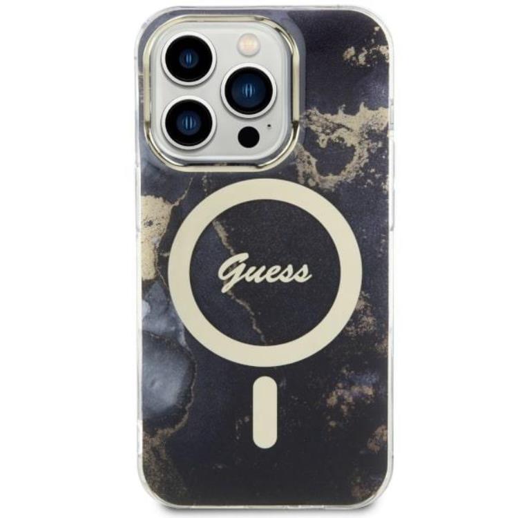Guess Guess Mobilskal till iPhone 14 Pro Max MagSafe Guld Marble - Svart