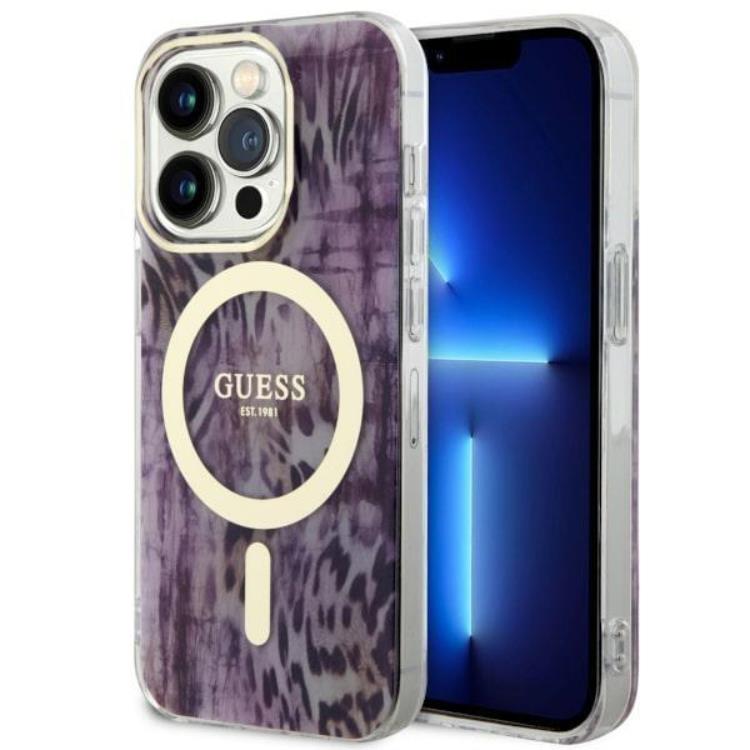 Guess Guess Mobilskal till iPhone 14 Pro Max MagSafe Leopard - Rosa