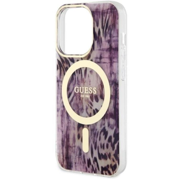 Guess Guess Mobilskal till iPhone 14 Pro Max MagSafe Leopard - Rosa