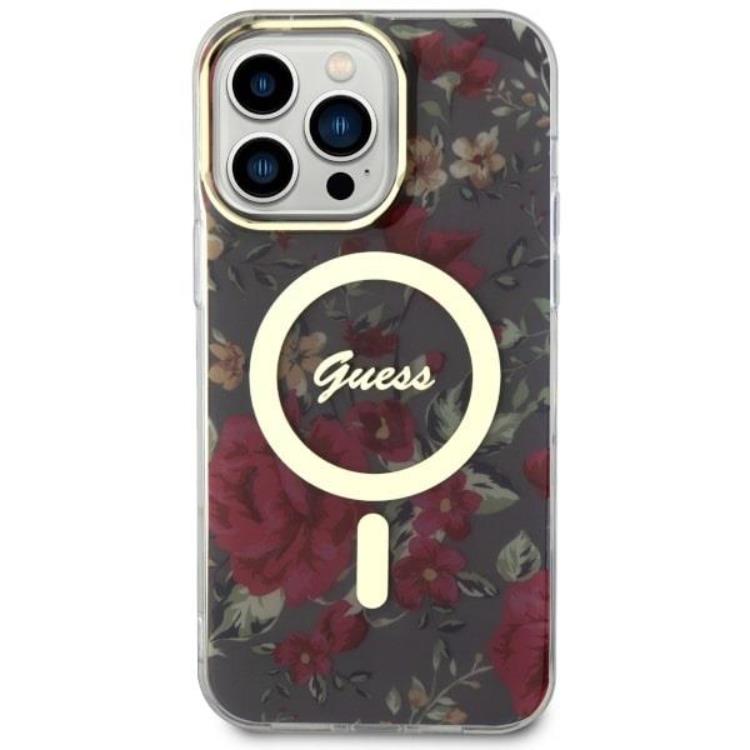 Guess Guess Mobilskal till iPhone 14 Pro MagSafe Flower - Grön