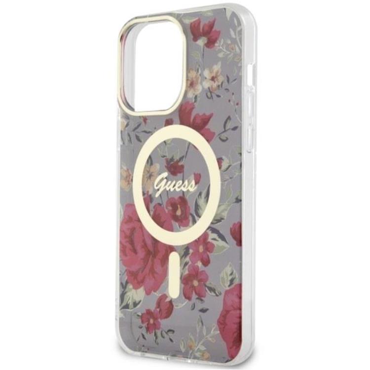 Guess Guess Mobilskal till iPhone 14 Pro MagSafe Flower - Grön