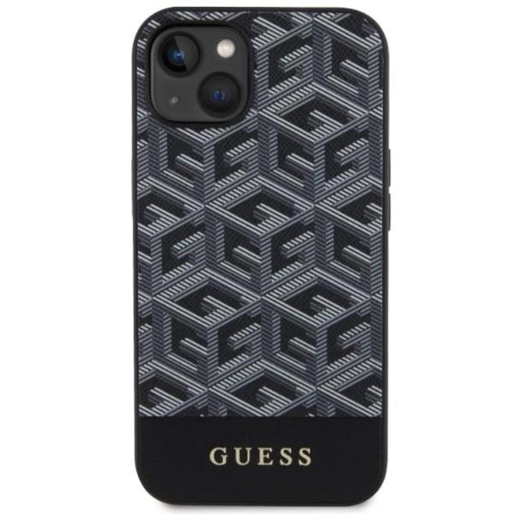 Guess Guess Mobilskal till iPhone 14 MagSafe GCube Stripes - Svart