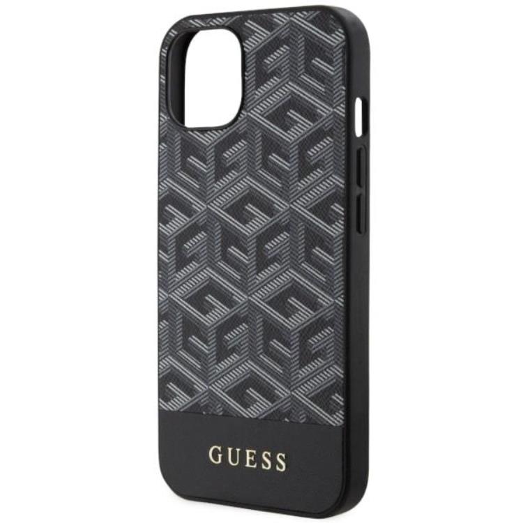 Guess Guess Mobilskal till iPhone 14 MagSafe GCube Stripes - Svart