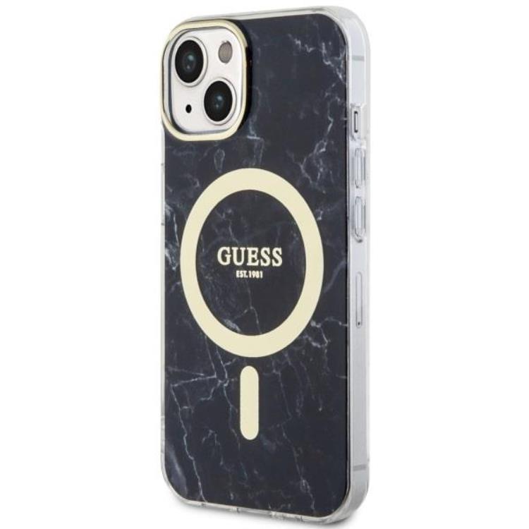 Guess Guess Mobilskal till iPhone 14 MagSafe Marble - Svart
