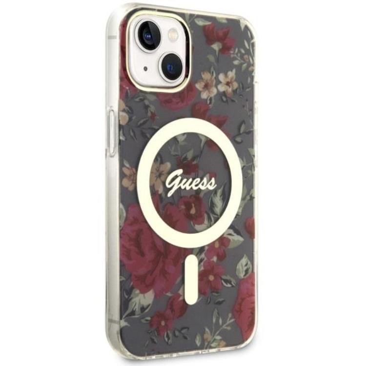 Guess Guess Mobilskal till iPhone 14 MagSafe Flower - Grön/Khaki