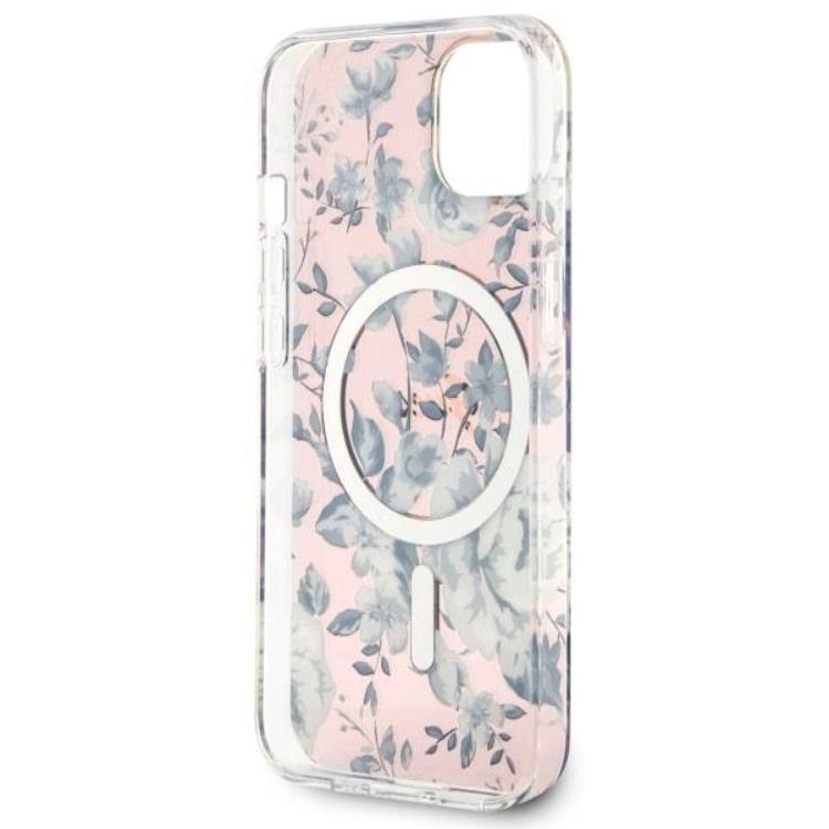 Guess Guess Mobilskal till iPhone 14 MagSafe Flower - Rosa