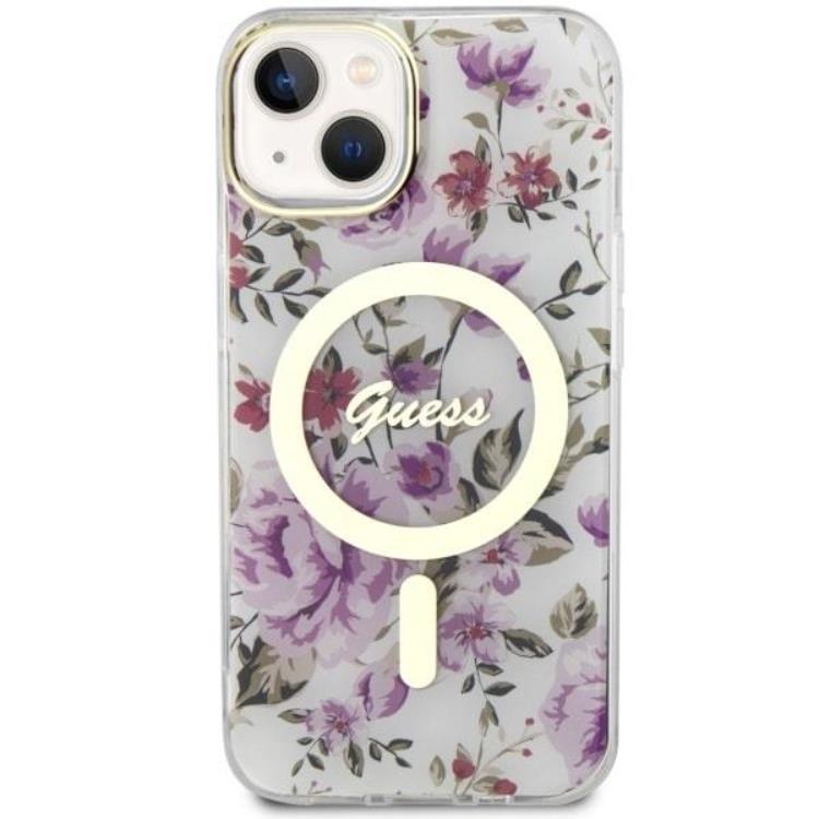 Guess Guess Mobilskal till iPhone 14 MagSafe Flower - Transparent