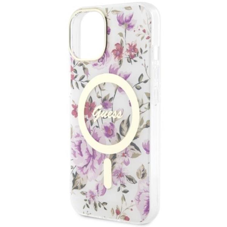 Guess Guess Mobilskal till iPhone 14 MagSafe Flower - Transparent