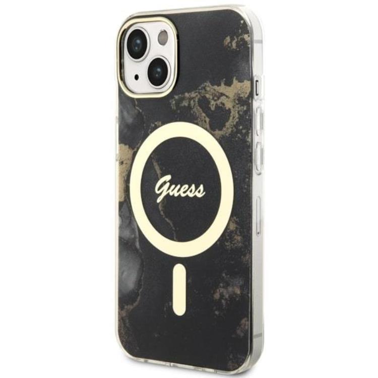 Guess Guess Mobilskal till iPhone 14 Plus MagSafe Guld Marble - Svart
