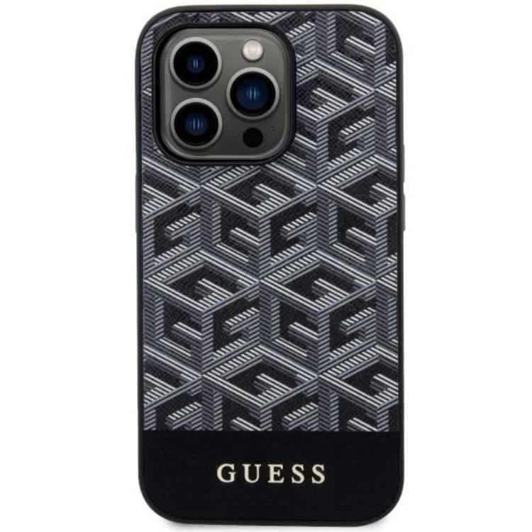 Guess Guess Mobilskal till iPhone 14 Pro MagSafe GCube Stripes - Svart