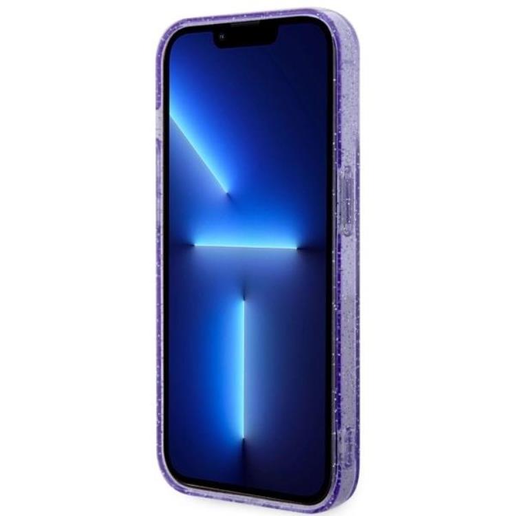 Guess Guess Mobilskal till iPhone 14 Pro MagSafe Glitter Guld - Lila