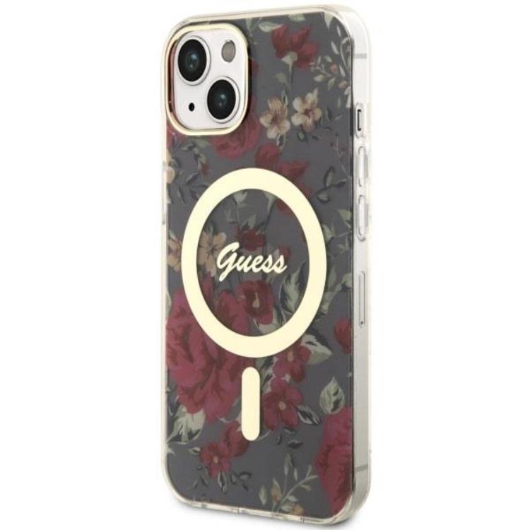 Guess Guess Mobilskal till iPhone 14 Plus MagSafe Flower - Grön/Khaki