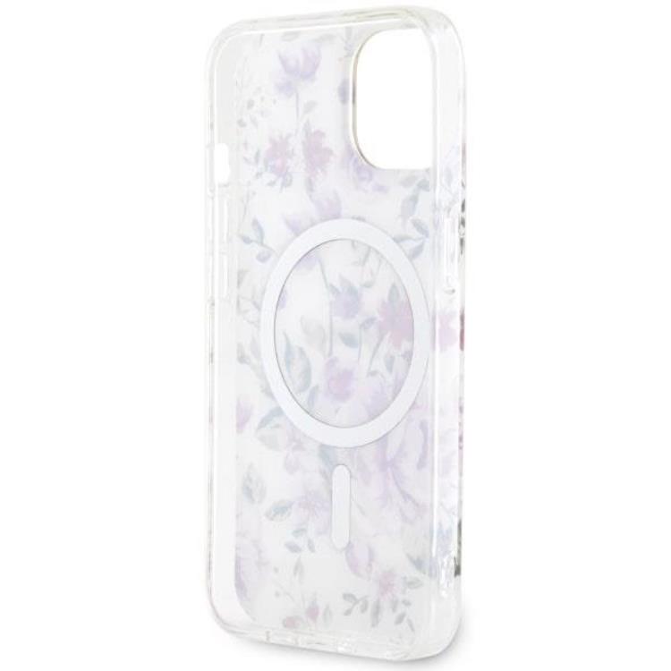 Guess Guess Mobilskal till iPhone 14 Plus MagSafe Flower - Transparent