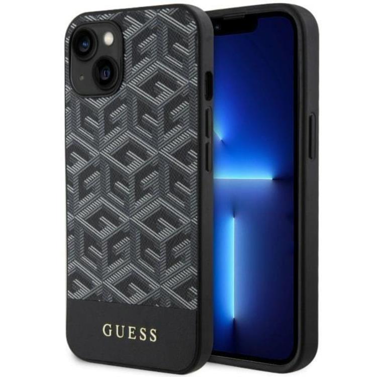 Guess Guess Mobilskal till iPhone 14 Plus MagSafe GCube Stripes - Svart
