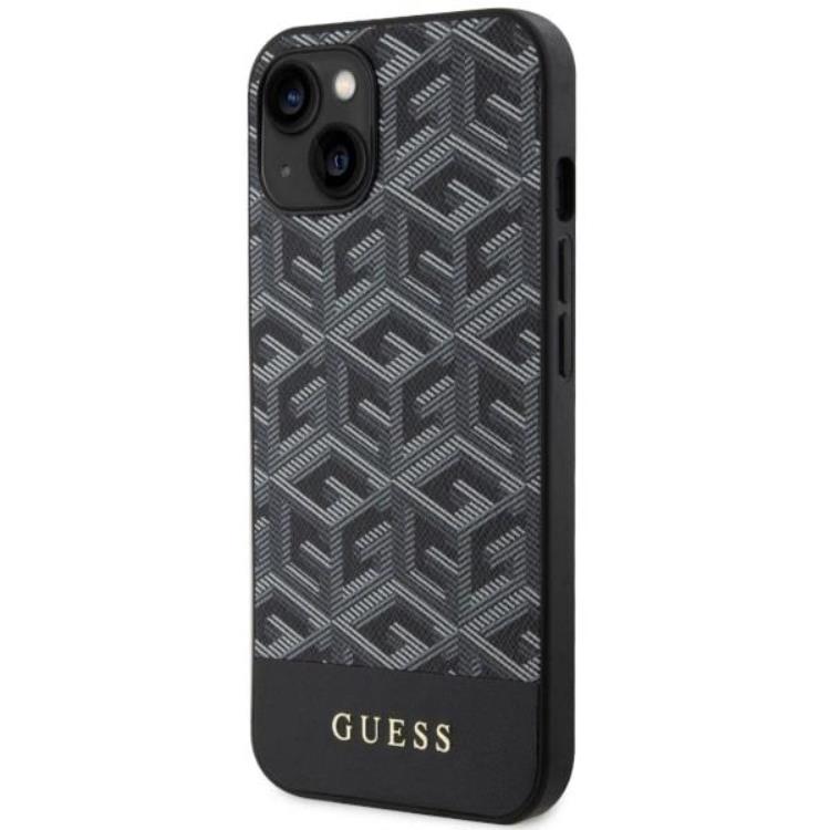 Guess Guess Mobilskal till iPhone 14 Plus MagSafe GCube Stripes - Svart
