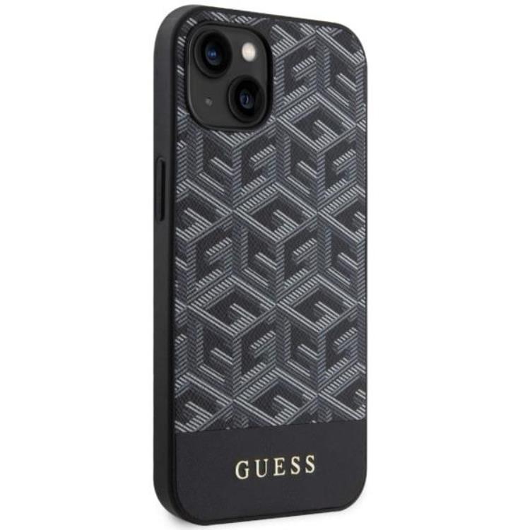 Guess Guess Mobilskal till iPhone 14 Plus MagSafe GCube Stripes - Svart