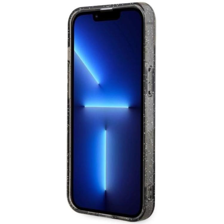 Guess Guess Mobilskal till iPhone 14 Plus MagSafe Glitter Guld - Svart