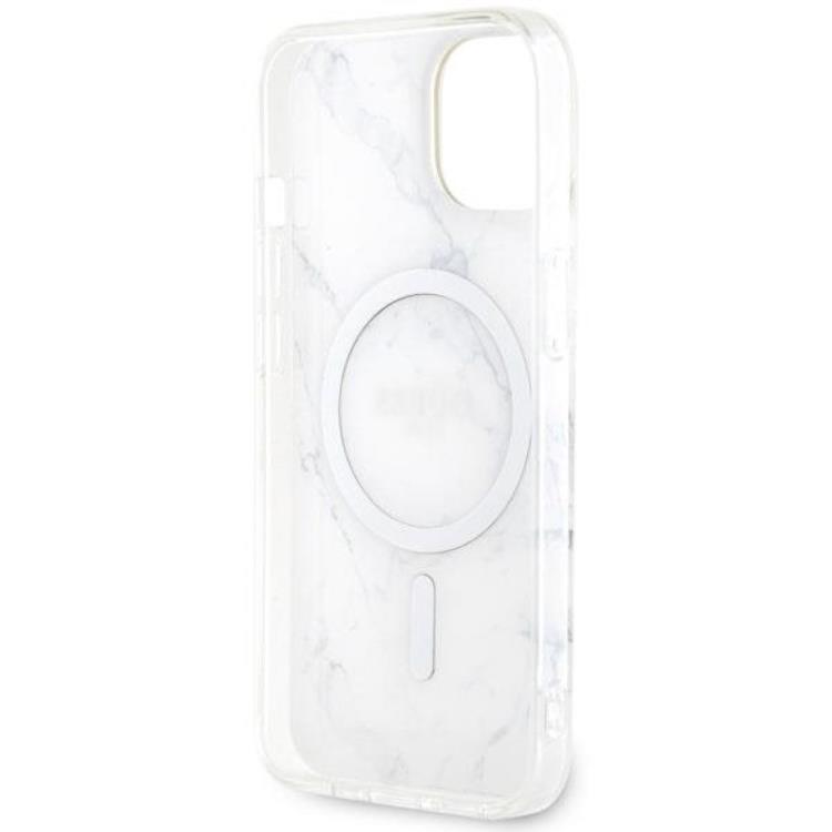 Guess Guess Mobilskal till iPhone 14 Plus MagSafe Marble - Vit