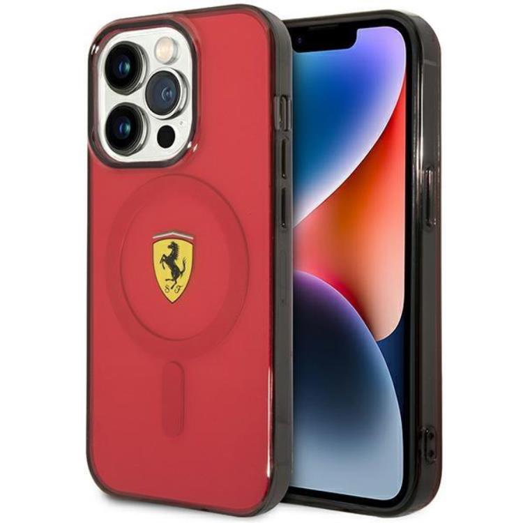 Ferrari Ferrari Mobilskal till iPhone 14 Pro Max Magsafe Translucent - Röd