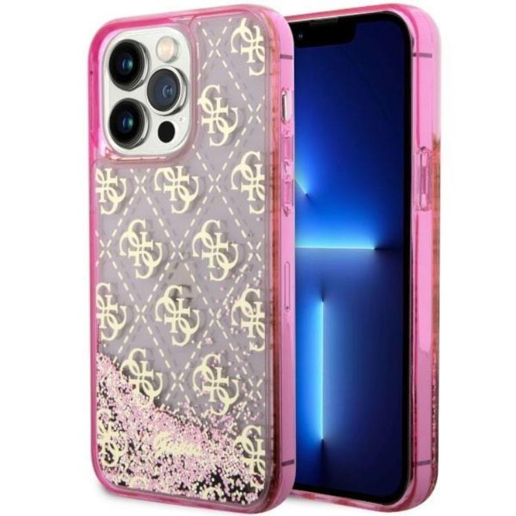 Guess Guess Mobilskal till iPhone 14 Pro Max Liquid Glitter - Rosa