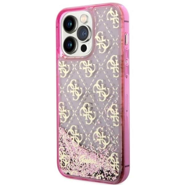 Guess Guess Mobilskal till iPhone 14 Pro Max Liquid Glitter - Rosa