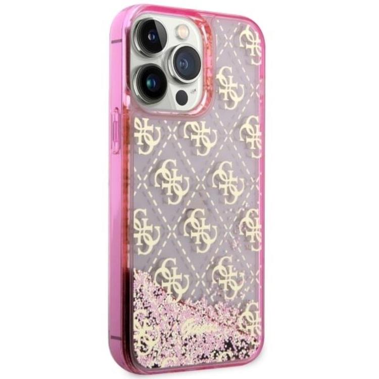 Guess Guess Mobilskal till iPhone 14 Pro Max Liquid Glitter - Rosa