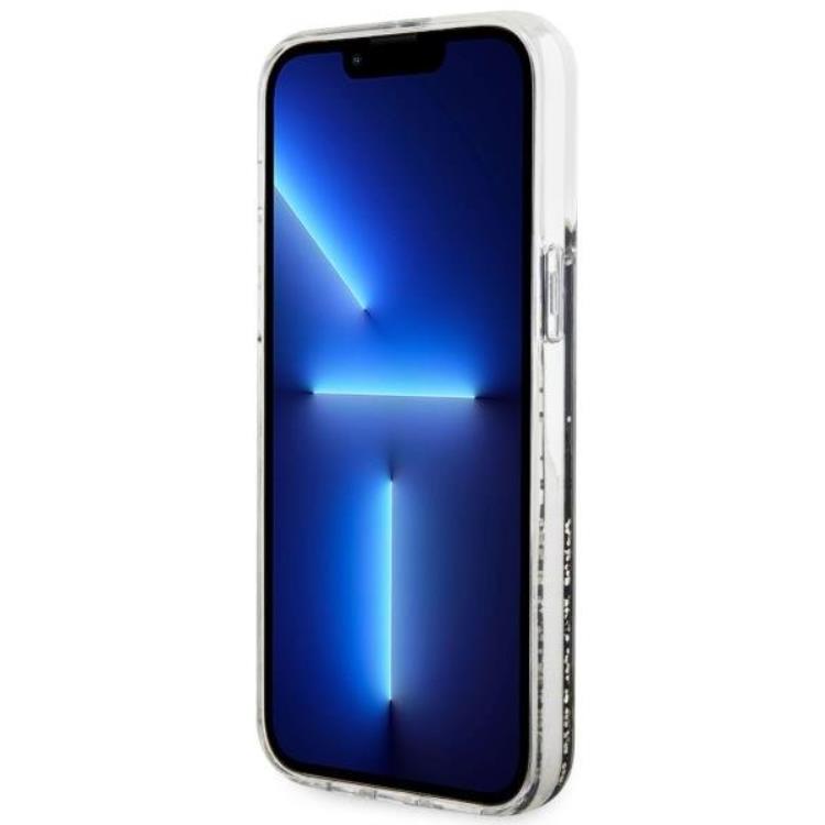 Guess Guess Mobilskal till iPhone 14 Pro Max Liquid Glitter Marble - Svart