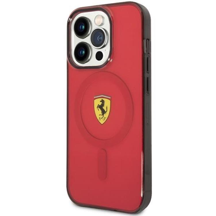 Ferrari Ferrari Mobilskal till iPhone 14 Pro Magsafe Translucent - Röd