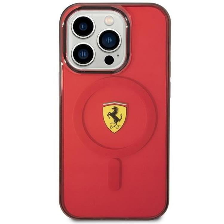 Ferrari Ferrari Mobilskal till iPhone 14 Pro Magsafe Translucent - Röd