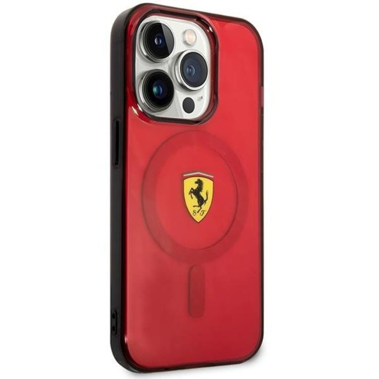 Ferrari Ferrari Mobilskal till iPhone 14 Pro Magsafe Translucent - Röd