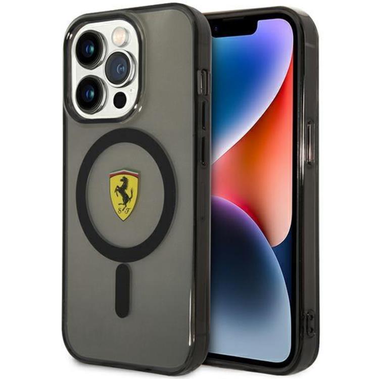 Ferrari Ferrari Mobilskal till iPhone 14 Pro Magsafe Translucent - Svart