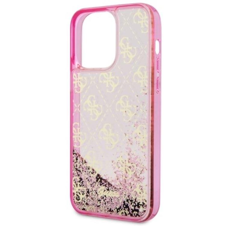 Guess Guess Mobilskal till iPhone 14 Pro Liquid Glitter - Rosa