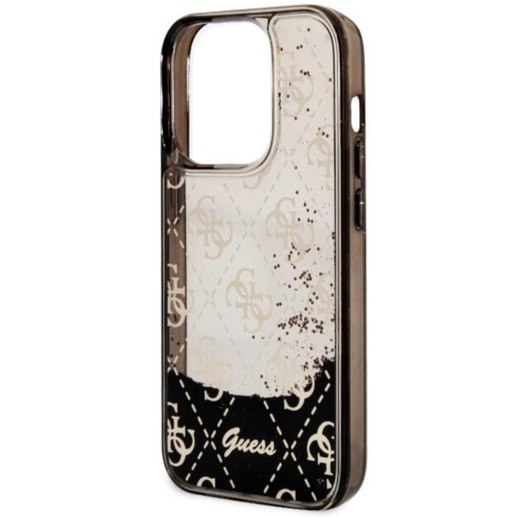 Guess Guess Mobilskal till iPhone 14 Pro Liquid Glitter - Svart