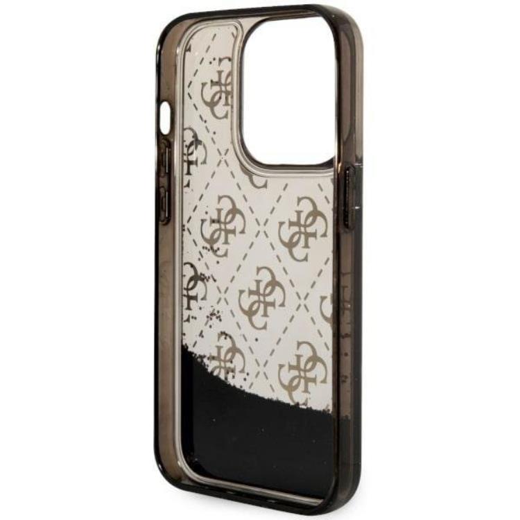 Guess Guess Mobilskal till iPhone 14 Pro Liquid Glitter - Svart