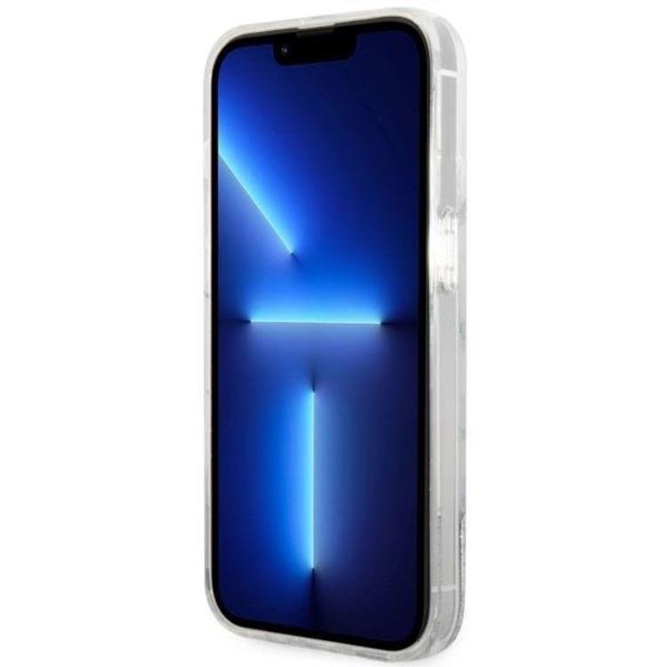 Guess Guess Mobilskal till iPhone 14 Pro Liquid Glitter Marble - Vit