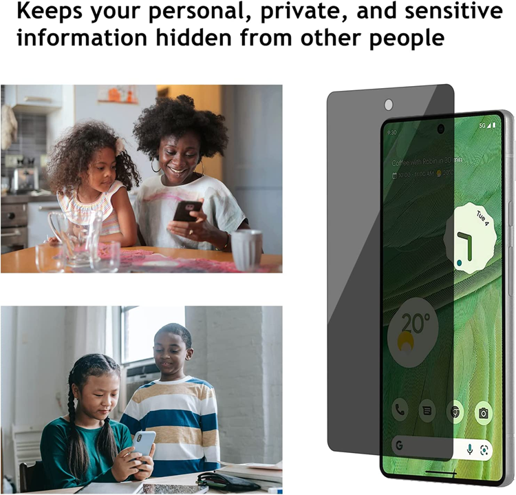Boom of Sweden [1-PACK] Privacy Härdat Glas Skärmskydd Google Pixel 7A 5G